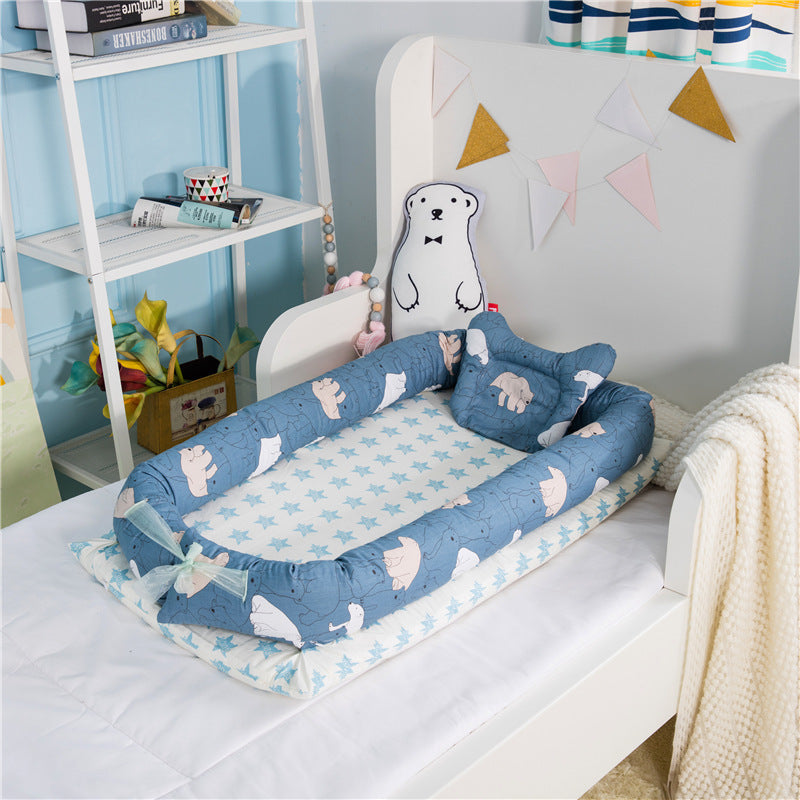 HKM-783251 Multifunctional Mobile Crib for Infants - 90x50cm, Ages 0-12 Months