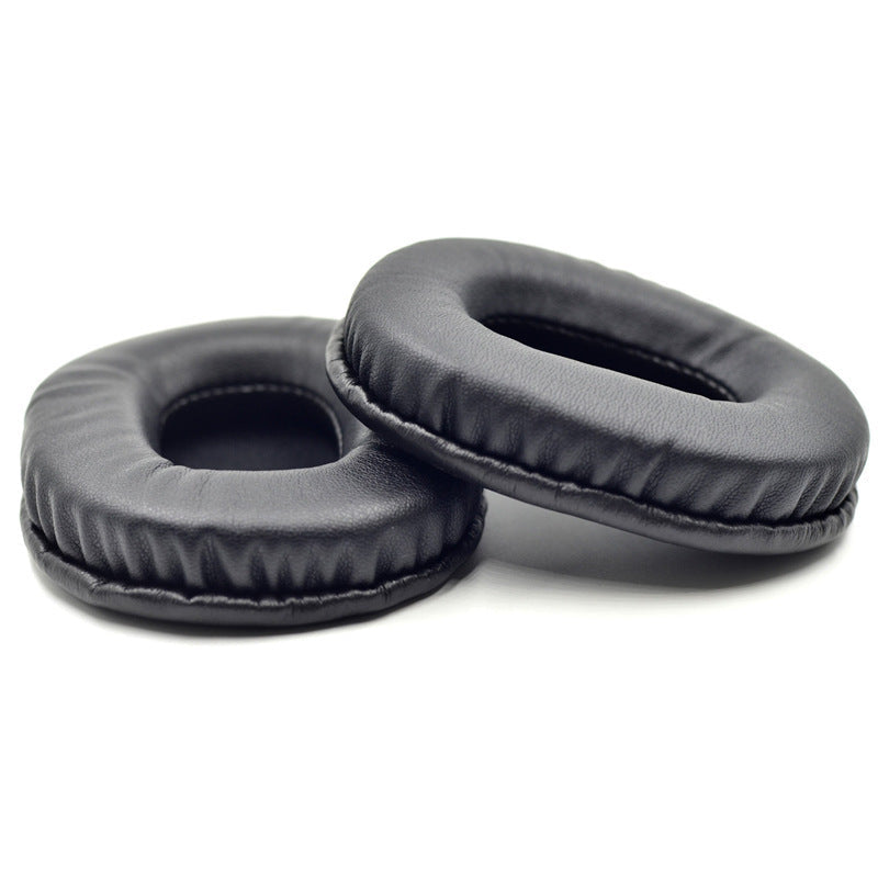 HKM-783251 Soft Sponge Earphone Covers in Black Leather and Flannel - Neutral Fit for Headphones