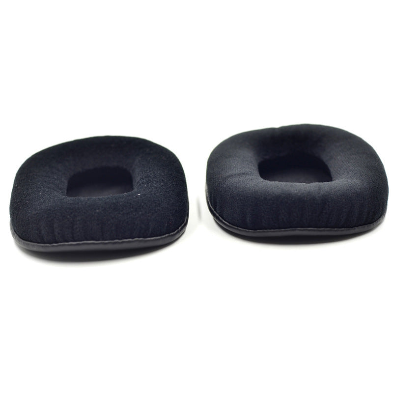 HKM-783251 Soft Sponge Earphone Covers in Black Leather and Flannel - Neutral Fit for Headphones