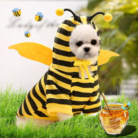 HKM-7833149 Fleece Cartoon Two-Legged Hooded Pet Outfit for Autumn and Winter