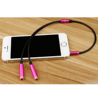 HKM-783315 3.5 mm Audio Splitter Cable - 1 Male to 2 Female Headphone Adapter for Car, Phone, Tablet, and MP3