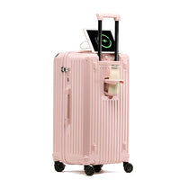 HKM-783315 Unisex Hard Suitcase Luggage with Cup Holder and 3 Handles