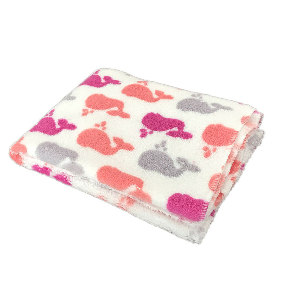 HKM-7833405 Cozy Coral Fleece Cat Kennel Blanket in Various Adorable Designs and Sizes
