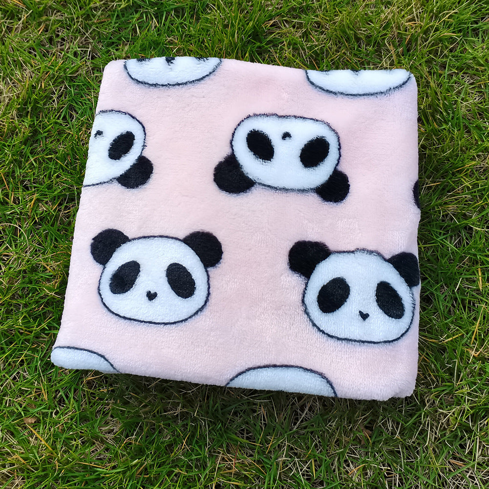 HKM-7833405 Cozy Coral Fleece Cat Kennel Blanket in Various Adorable Designs and Sizes