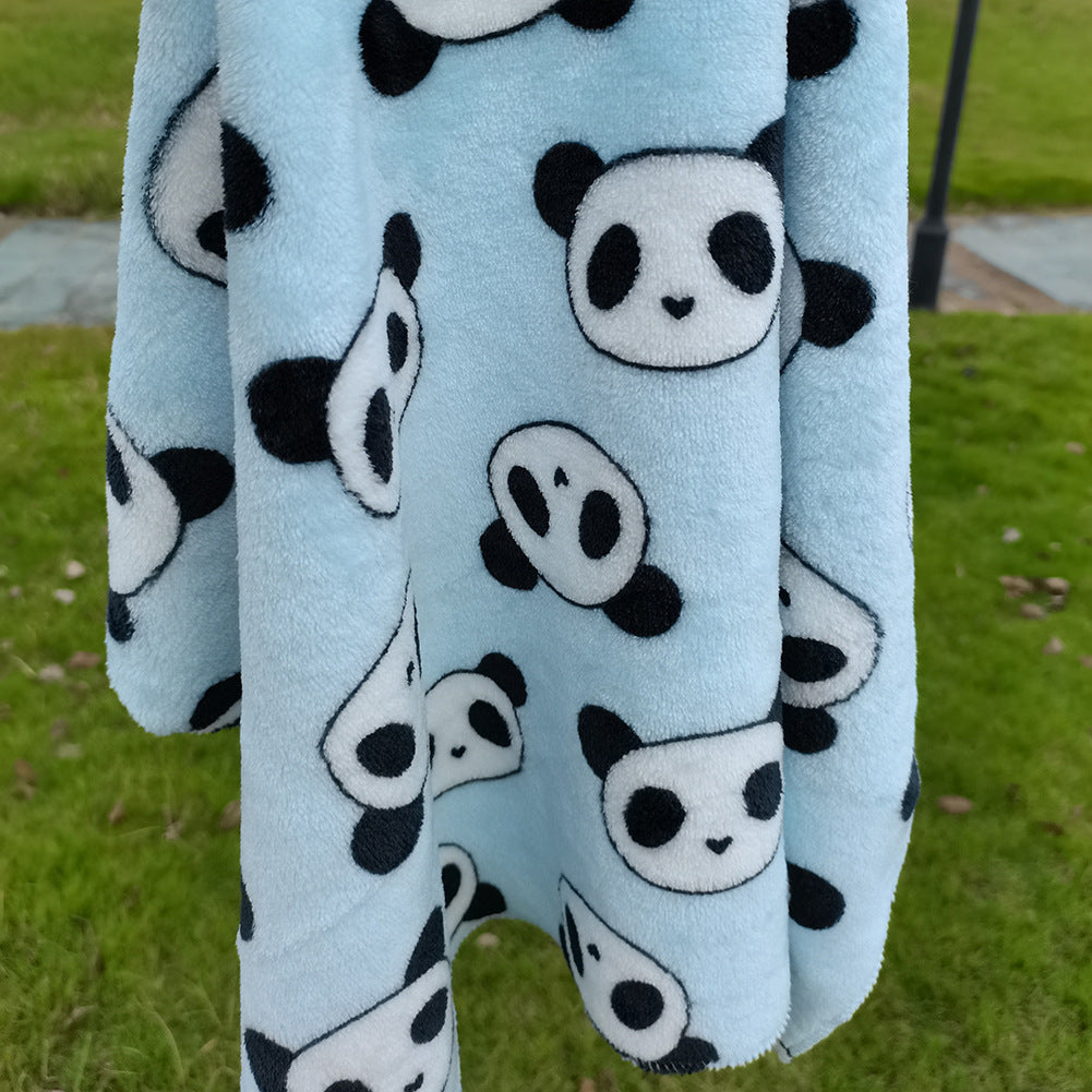 HKM-7833405 Cozy Coral Fleece Cat Kennel Blanket in Various Adorable Designs and Sizes