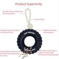 HKM-7834045 Durable Interactive Chew Toy for Large Dogs - Tough Rubber Tire Design for Anxiety Relief and Oral Health
