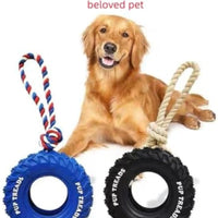 HKM-7834045 Durable Interactive Chew Toy for Large Dogs - Tough Rubber Tire Design for Anxiety Relief and Oral Health