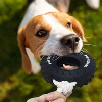HKM-7834045 Durable Interactive Chew Toy for Large Dogs - Tough Rubber Tire Design for Anxiety Relief and Oral Health