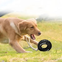 HKM-7834045 Durable Interactive Chew Toy for Large Dogs - Tough Rubber Tire Design for Anxiety Relief and Oral Health
