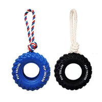 HKM-7834045 Durable Interactive Chew Toy for Large Dogs - Tough Rubber Tire Design for Anxiety Relief and Oral Health
