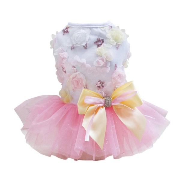 HKM-7834173 Spring-Summer Dog Tutu Dress in Cotton and Lace, Perfect for Your Princess Pup