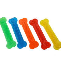 HKM-7835197 Transparent PVC Flat Bone Dog Toy - Flexible, Non-Toxic, Bite-Resistant Design for Small to Large Dogs