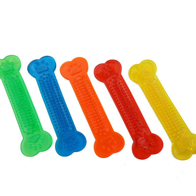 HKM-7835197 Transparent PVC Flat Bone Dog Toy - Flexible, Non-Toxic, Bite-Resistant Design for Small to Large Dogs