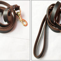 HKM-7836349 Leather Traction Rope for Medium and Large Dogs - 2 Meters, Strengthened Design for Training and Walking