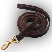 HKM-7836349 Leather Traction Rope for Medium and Large Dogs - 2 Meters, Strengthened Design for Training and Walking