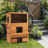 HKM-7836605 Cozy Outdoor Cat House with Jump Platforms and Multiple Entrances