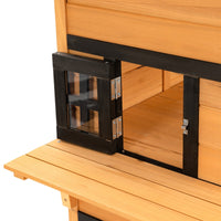 HKM-7836605 Cozy Outdoor Cat House with Jump Platforms and Multiple Entrances