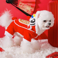 HKM-7836989 Festive Cat Outfit for Spring Festival Celebrations – Chinese New Year Clothing for Small to Medium Pets