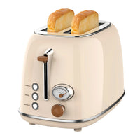 HKM-783827 Retro 2-Slice Stainless Steel Electric Pop-Up Toaster with Grill Function