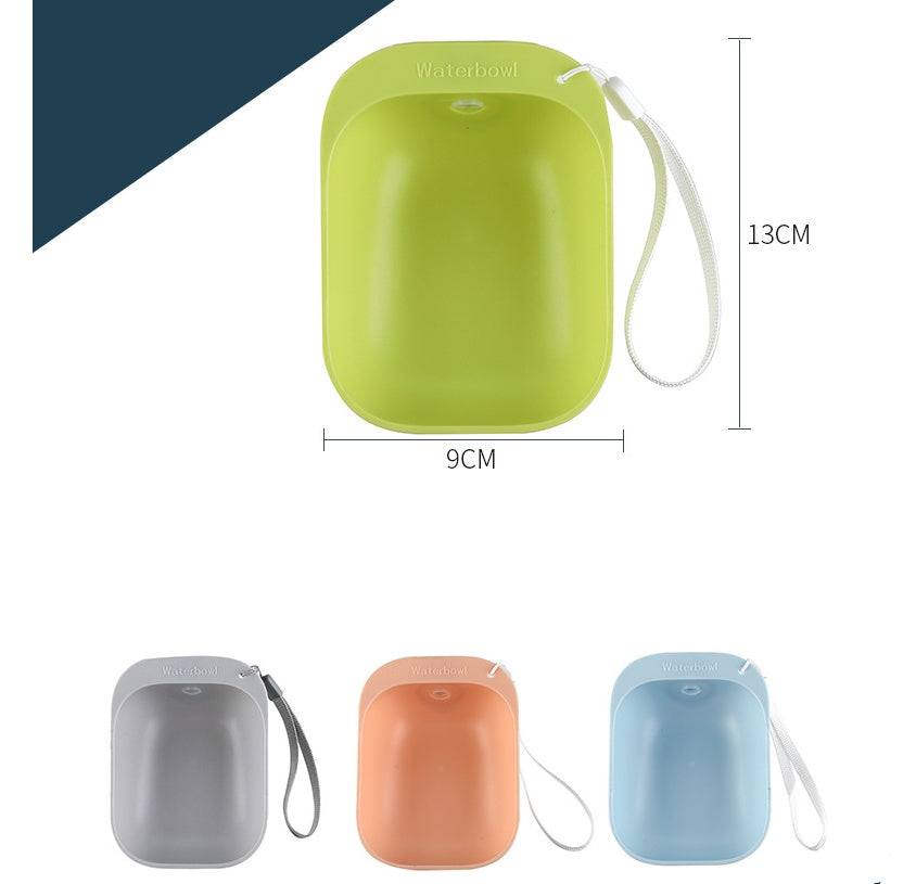HKM-7838397 Colorful Pet Portable Drinking Bowl - Compact Plastic Design in Five Colors