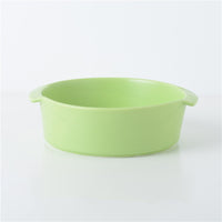 HKM-7838525 Ceramic Medium Dog Food Bowl with Anti-Scalding Double-Ear Design - Available in Green, Dark Blue, Avocado Green, and Yellow