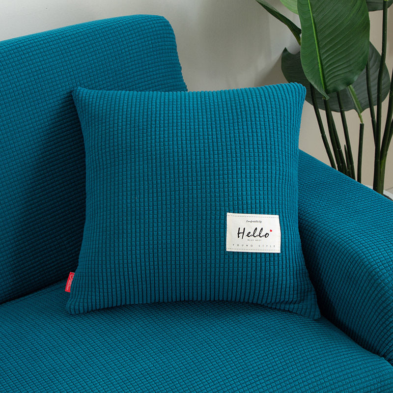 HKM-783891 Corn Velvet Pillow Cover in Solid Colors - Modern Simple Design, 42x42 cm