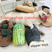 HKM-7839165 Plush Big Dog Shoe Toy for Cats - Large Pillow Pet Toy