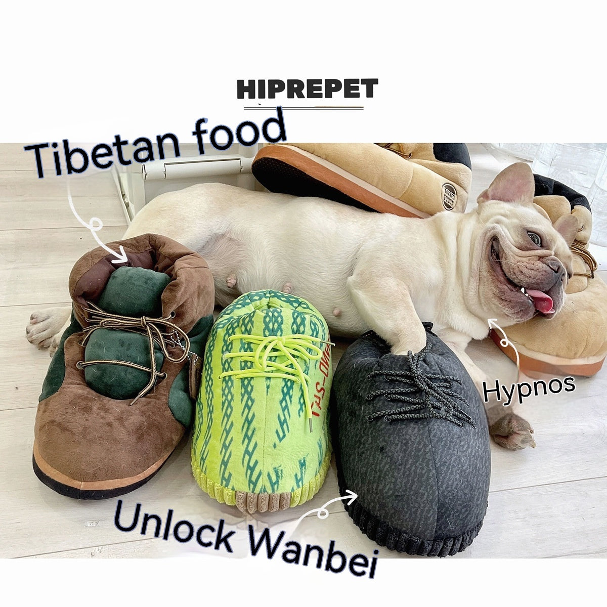 HKM-7839165 Plush Big Dog Shoe Toy for Cats - Large Pillow Pet Toy