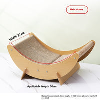 HKM-7839805 Cat House Hammock with Scratching Board and Toy for Cats, Moon Nest Design, Made of High-Density MDF Corrugated Paper