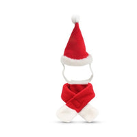 HKM-7839933 Christmas Hat and Scarf Set for Cats and Dogs - Red Short Plush, One Size