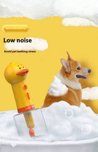 HKM-7840189 Small Yellow Duck Bath Bubble Machine with 400ml Capacity and Shower Gel