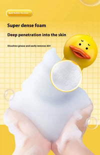 HKM-7840189 Small Yellow Duck Bath Bubble Machine with 400ml Capacity and Shower Gel