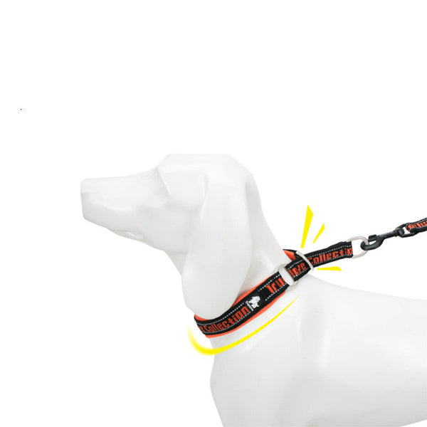 HKM-7840317 Adjustable Soft Dog Collar with Reflective Nylon and Aluminum Alloy Buckle