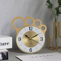 HKM-784147 Modern Nordic Design 6-Inch Iron Desk Clock in Gold with Cartoon Shape