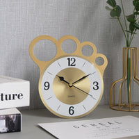 HKM-784147 Modern Nordic Design 6-Inch Iron Desk Clock in Gold with Cartoon Shape