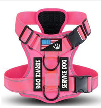 HKM-7841597 Large Dog Tactical Harness Vest with Reflective Nylon Leash - Multiple Colors Available