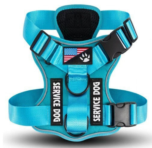 HKM-7841597 Large Dog Tactical Harness Vest with Reflective Nylon Leash - Multiple Colors Available
