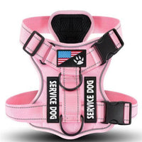 HKM-7841597 Large Dog Tactical Harness Vest with Reflective Nylon Leash - Multiple Colors Available