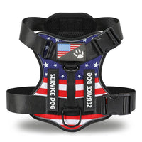HKM-7841597 Large Dog Tactical Harness Vest with Reflective Nylon Leash - Multiple Colors Available