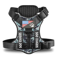 HKM-7841597 Large Dog Tactical Harness Vest with Reflective Nylon Leash - Multiple Colors Available