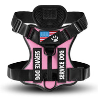 HKM-7841597 Large Dog Tactical Harness Vest with Reflective Nylon Leash - Multiple Colors Available