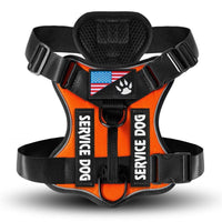 HKM-7841597 Large Dog Tactical Harness Vest with Reflective Nylon Leash - Multiple Colors Available