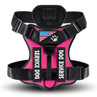 HKM-7841597 Large Dog Tactical Harness Vest with Reflective Nylon Leash - Multiple Colors Available