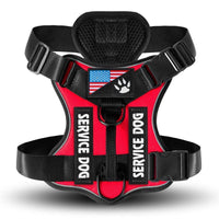HKM-7841597 Large Dog Tactical Harness Vest with Reflective Nylon Leash - Multiple Colors Available