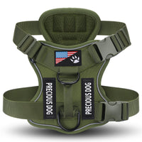 HKM-7841597 Large Dog Tactical Harness Vest with Reflective Nylon Leash - Multiple Colors Available
