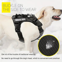 HKM-7841597 Large Dog Tactical Harness Vest with Reflective Nylon Leash - Multiple Colors Available