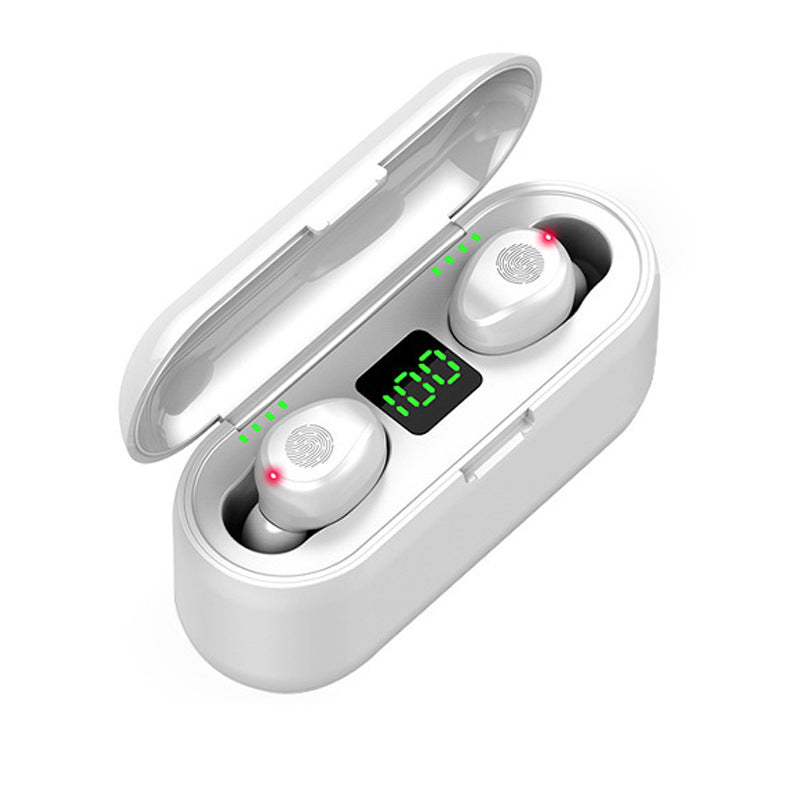 HKM-784275 F9 Wireless Bluetooth 5.1 Headset with Digital Display and Binaural In-Ear Design