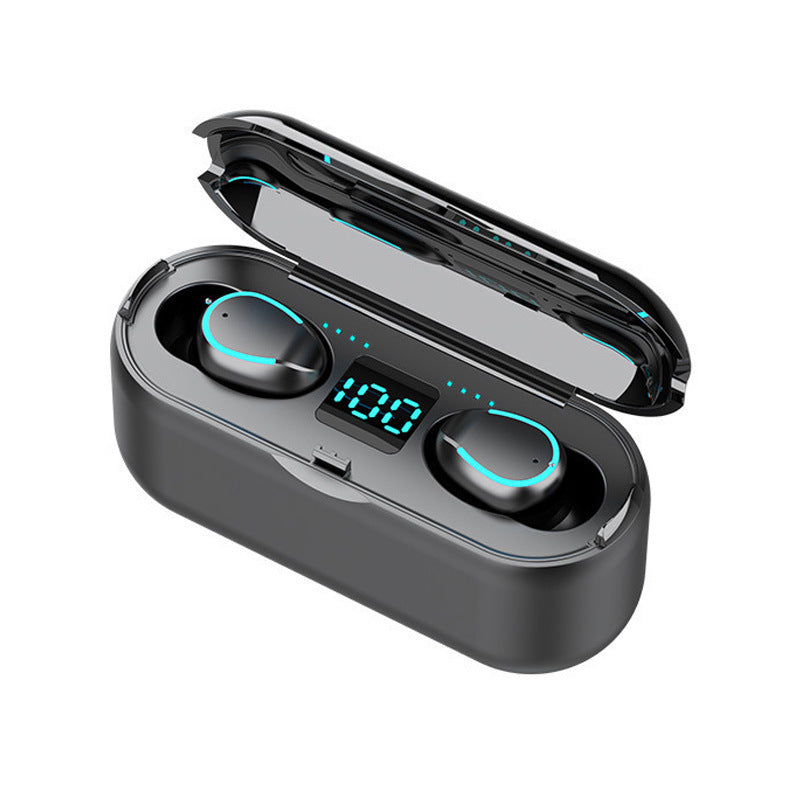 HKM-784275 F9 Wireless Bluetooth 5.1 Headset with Digital Display and Binaural In-Ear Design