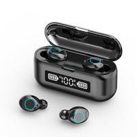 HKM-784275 F9 Wireless Bluetooth 5.1 Headset with Digital Display and Binaural In-Ear Design