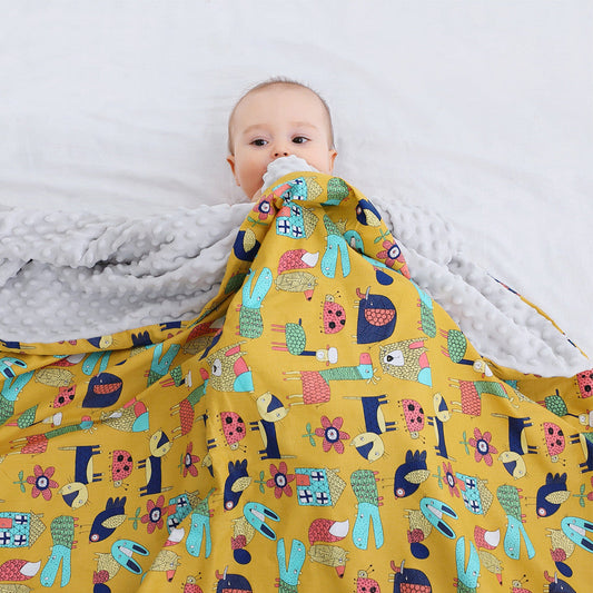 HKM-784403 Soft Cotton Cartoon Baby Blanket - Light and Cozy Quilt in Various Designs